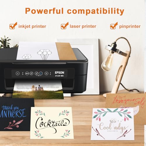Silunkia 300 Sheets Brown Cardstock 5 x 7 Certificate Paper, 250gsm/92lb Heavyweight Craft Paper Card Stock for DIY Cards Making, Graduations, Thank You Cards, Menus, Recipe, Postcards - color: Brown, size: 5x7-300pcs