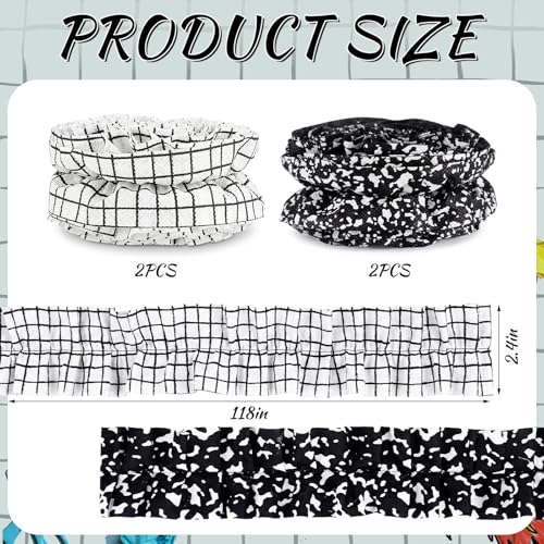 Mooliwe 4 Rolls 40ft Ruffled Black and White Bulletin Board Border for Classroom Fabric Decorate Bulletin Board Trim for Back to School Classroom Teacher Desks Doors Walls Decorations Essentials - style: Popular Styles