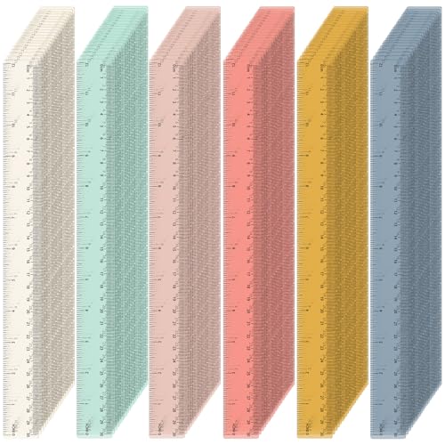 120 Pcs Clear Plastic Ruler Bulk 12'' Colorful Ruler for Classroom with Inch Centimeter for Teacher Student Back School Office Supplies Tool Operation Measuring Drawing(Bohemian Colors) - color: Bohemian Colors