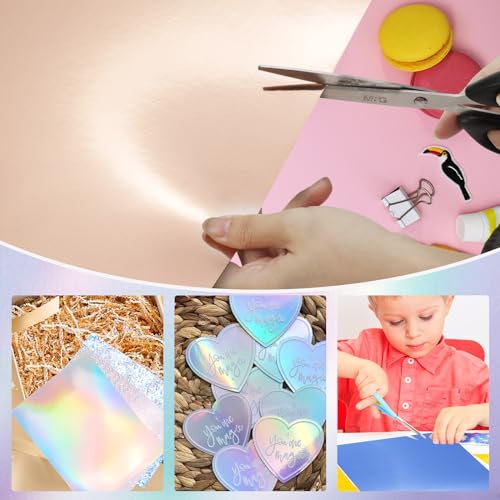 30 Pack Metallic Cardstock Paper Sheets 250gsm/92lb 6×8inch | Foil Mirror Shimmering Paper For Arts and Crafts, Decorative, Weddings & Birthdays Invitations, Scrapbook Supplies - style: Metallic