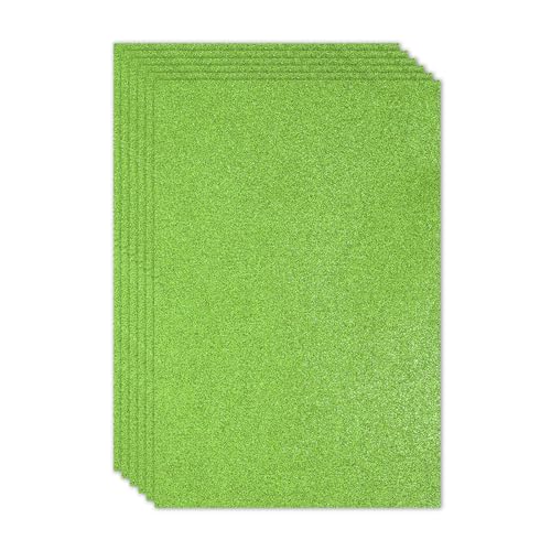 PATIKIL 2mm(1/10") Thick Adhesive Glitter Foam Sheet 16x24inch(40x60cm) Light Green, EVA Shiny Foam Board for Craft, 6 Pcs - color: Light Green