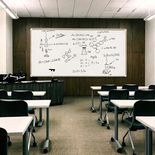 Large Magnetic White Board for Wall,Aluminum & Cork Strip Frame Whiteboard for Office,Presentation Dry Erase Board Wall Mount,Large Whiteboard for School Classroom Huge Whiteboards (96" W x 48" H) - size: 96"W x 48"H