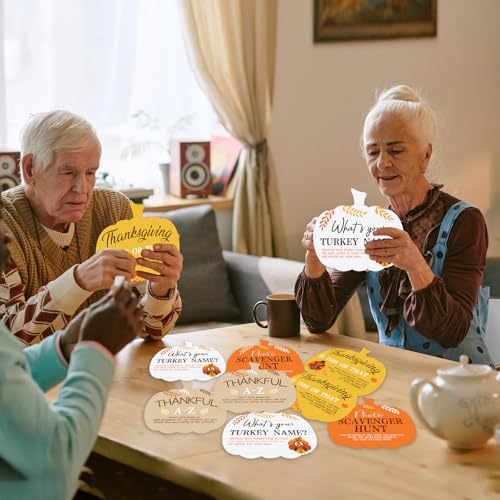 COCHIE Thanksgiving Games for Family Party Adults Office Large Groups, What is Your Turkey Name Games, Autumn Photo Scavenger Hunt Game, Fall This or that Classroom Activities (Pumpkin) - style: Pumpkin