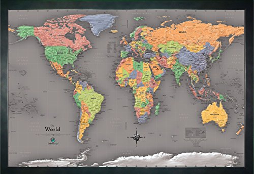 HM3322WLD-MOD Magnetic Map 33 X 22 Modern World