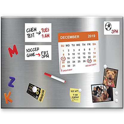 Magnet and Message Board | Super Jumbo 30 x 40 x 0.7 Inch Magnet and Message Board | Mountable Steel Bulletin Board (Silver) - size: 30"W x 40"H