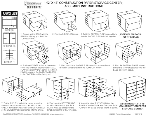 Classroom Keepers 12" x 18" Construction Paper Storage, 10-Slot, White, 17" H x 27" W x 19" D, 1 Unit - style: Holds 12" x 18" Paper