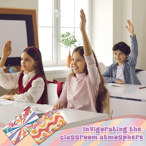 Fumete 400 Pcs Punch Cards for Classroom Reward Cards Behavior Incentive Loyalty Awards for Kids Students Teachers School Business, 8 Styles, 3.5 x 2 in(10 Bright Punches Style) - style: 10 Bright Punches Style