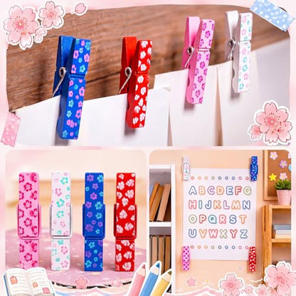 LemonRoad 60 Pcs Push Pin with Wooden Clips Teacher Cork Board Artworks Decorative Push Pins Tacks for Classroom Photo Bulletin Board Clips (Cartoon-2) - style: Cartoon-2