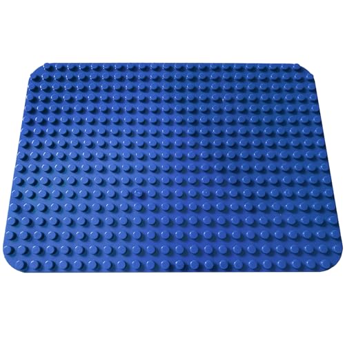 Apostrophe Games Building Block Base Plates for Large Blocks 15" x 10" Blue Baseplate, Compatible with Major Brands, STEM Learning, Ages 3+ - style: 1 x blue