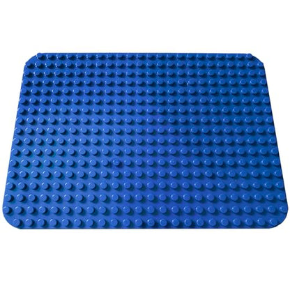 Apostrophe Games Building Block Base Plates for Large Blocks 15" x 10" Blue Baseplate, Compatible with Major Brands, STEM Learning, Ages 3+ - style: 1 x blue