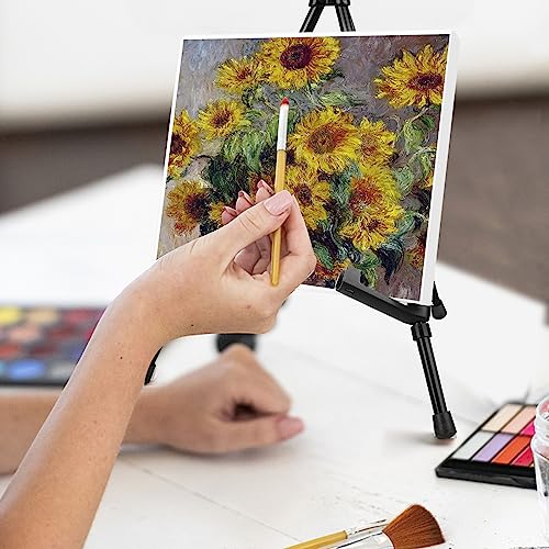 AROIC 3 Pack 14'' Tabletop Easels, Black Steel Table Top Easels for Display, Adjustable Portable Table Top Easel for Paintings, Signs, Posters,Frame Pictures(with 3 Bags) - style: 3P