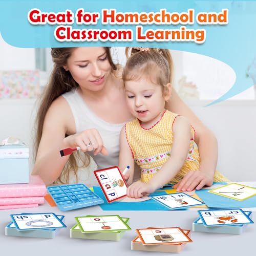 Torlam CVCC & CCVC Word Games, Sight Words Flash Cards Spelling Reading Learning Phonics Games for Kids, Speech Therapy Toy, Kindergarten Classroom Must Have Learning Activities Homeschool Supplies - style: CVCC&CCVC