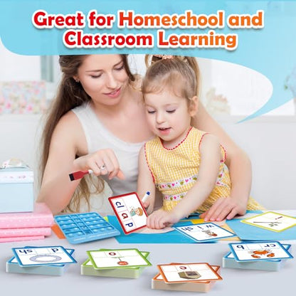 Torlam CVCC & CCVC Word Games, Sight Words Flash Cards Spelling Reading Learning Phonics Games for Kids, Speech Therapy Toy, Kindergarten Classroom Must Have Learning Activities Homeschool Supplies - style: CVCC&CCVC