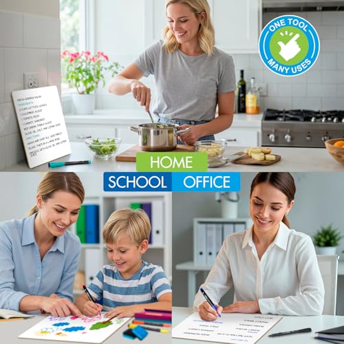 Scribbledo Small Dry Erase Boards for Students, 6 Pack 9 x 12 Double Sided White Boards with 6 Erasers, Student White Boards for Classroom, Personal Whiteboards for Kids, Mini Lap Boards - style: Set of 6 Boards & 6 Erasers