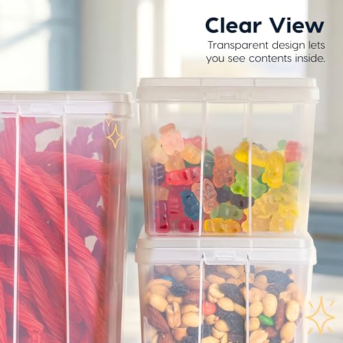 IRIS USA Food Storage Containers with Flip-Top Lid, 2.7 Qt - 6 Pack, Clear Stackable Food Containers for Kitchen & Pantry Organization, BPA-Free, Food Grade Plastic For Flour, Sugar, Dry Food, Grain - size: Food Grade Medium - 6 Pack