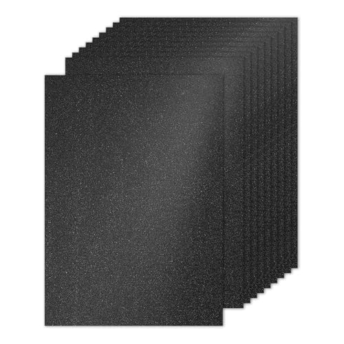 PATIKIL 10 Sheets Black Glitter Cardstock Paper, A4 250gsm Rectangle Premium Sparkly Paper Craft Cardstock Paper for Scrapbook Card Making DIY Art Projects Wedding Party - color: Black, size: A4