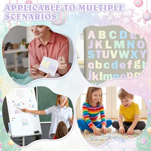 Breling 310 Pieces Felt Letter Bulletin Board Letters Sticker with Number 2" Bulk Self Adhesive ABC Upper Lowercase Sticky Letter for Xmas Gift Bulletin Board Classroom (Macarons Color) - color: Macarons Color