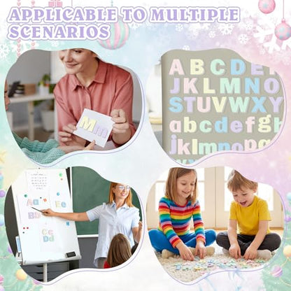 Breling 310 Pieces Felt Letter Bulletin Board Letters Sticker with Number 2" Bulk Self Adhesive ABC Upper Lowercase Sticky Letter for Xmas Gift Bulletin Board Classroom (Macarons Color) - color: Macarons Color