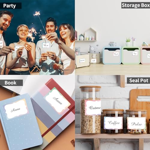 Starboling Gradient Color Plain Stickers, 200 Pcs, 3"x2" Border - Office, School & Home Name Labels - color: Gradient Color