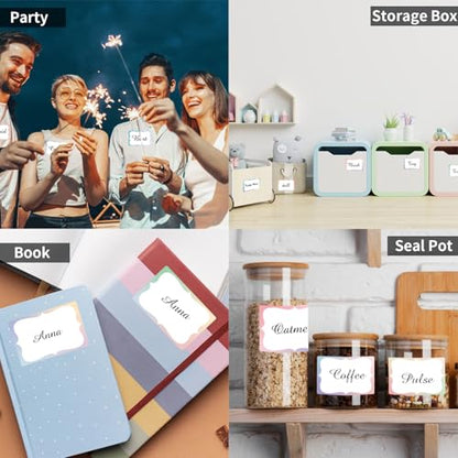 Starboling Gradient Color Plain Stickers, 200 Pcs, 3"x2" Border - Office, School & Home Name Labels - color: Gradient Color