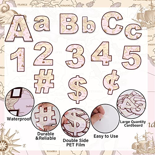 266 Pcs Letters Combo Pack Set Bulletin Board Letters Travel Map Letters and Number Accents for Kids Bulletin Board Display Home School Classroom Decor - style: Travel the Map