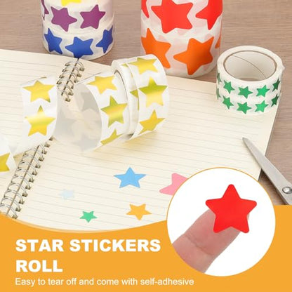 PATIKIL Star Stickers Roll 1", 500 Pcs Self-Adhesive Reward Stickers for Classroom Teacher Supplies and DIY Craft, Blue - color: Blue, size: 1"