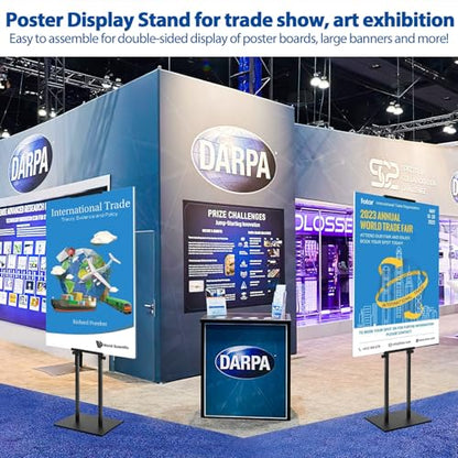 Pedestal Poster Sign Stand for Double Sided Display, Adjustable Poster Board Stand Height Up to 80", Heavy Duty Floor Standing Sign Holder for Board, Foam, Banner Display Stand, Black 1Pack - size: 1 Pack Poster Stand