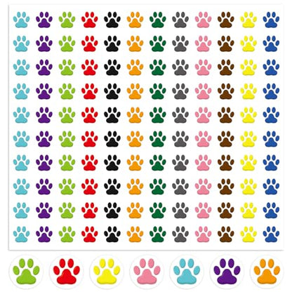 7200Pcs Paw Print Stickers, Colorful Mini Puppy Paw Stickers Classroom Teachers Incentive Reward Decal Behavior Chart Sticker for Home School Students Teachers Supplies - style: Paw Prints