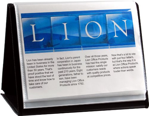 Lion Flip-N-Tell Display Book-N-Easel, Letter, 20 Double Sided Pocket, Horizontal, 1 Easel Display Book (39008-H) - style: Horizontal