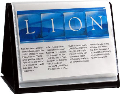 Lion Flip-N-Tell Display Book-N-Easel, Letter, 20 Double Sided Pocket, Horizontal, 1 Easel Display Book (39008-H) - style: Horizontal