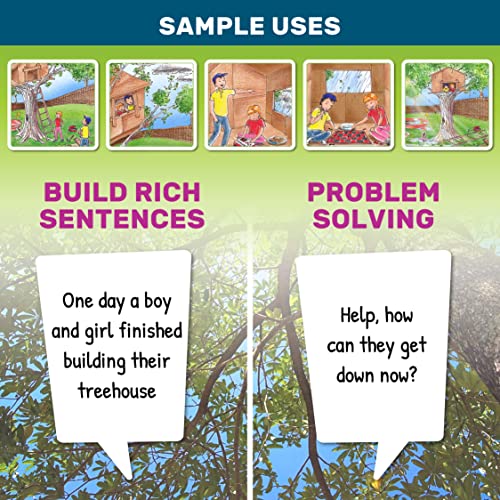 SkillEase Story Cues Skilled Sequencing Cards, Speech Therapy Materials, Social Skills Game, English Language Learners Games, Storytelling Cards, Sentence Building and Picture Cards - color: Story Cues 1