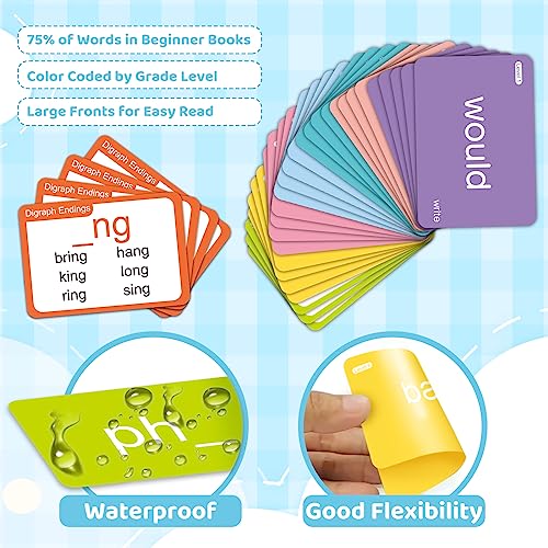712 Sight Words/Phonics Flash Cards, Dolch & Fry High Frequency Site Words, Learn to Read CVC Blends, Short/Long Vowel Sounds, Flash Cards Games for PreK Kindergarten 1st 2nd 3rd Grade, Kids 4-10 - style: 712 Sight Words