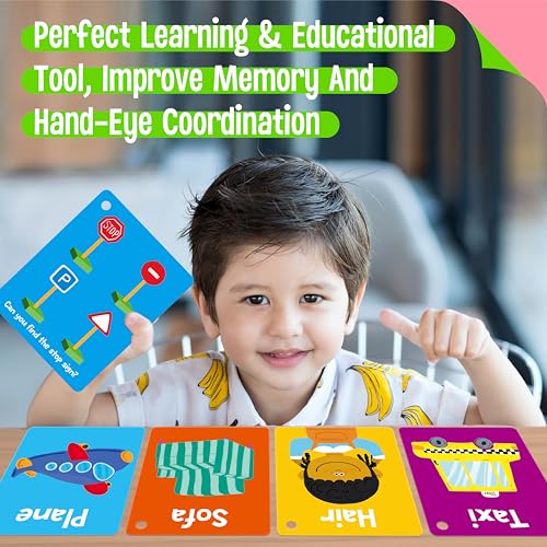 110 PCS Sight Word Flashcards, Double Sided Cards- Alphabet, Foods, Animals, Home Object with 4 Reclosable Rings, Early Learning Tool for Pre-K Kindergarten Toddlers - style: Sight Word