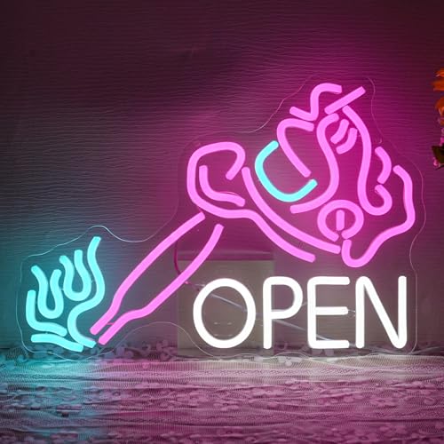 Tattoo Neon Sign for Wall Decor Open Neon Light Tattoo Gun LED Neon Signs Colorful Led Neon Lights for Tattoo Parlor Piercing Shop Decoration - style: Tattoo Open