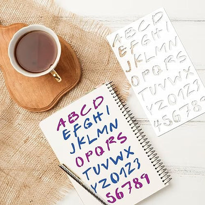 20 Pieces Letter Stencils Reusable Letter Stencils for Painting on Wood, Plastic Alphabet Numbers Stencils, Letter Stencil Template for Notebook, Journal, Scrapbook Decorations (20 Letter) - style: 20 Letter