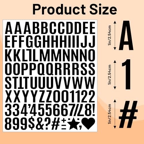 2940 Pcs Letter Stickers Vinyl Mailbox Numbers and Letters, 30 Sheets Small Alphabet Number Stickers Self-Adhesive Waterproof Sticker Letters for Window Vehicle Bulletin Poster Board (Black,1 Inch) - color: Black, size: 1 Inch
