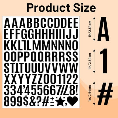 2940 Pcs Letter Stickers Vinyl Mailbox Numbers and Letters, 30 Sheets Small Alphabet Number Stickers Self-Adhesive Waterproof Sticker Letters for Window Vehicle Bulletin Poster Board (Black,1 Inch) - color: Black, size: 1 Inch