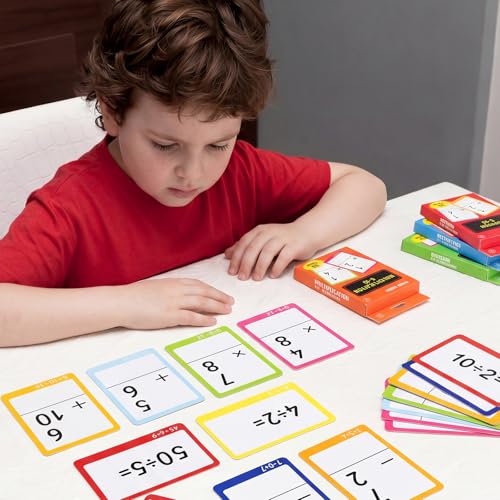 864 Pcs 24 Set Mixed Mathematics Flash Cards - Fractions, and Mathematics Flash Cards with Visual Aids Mastered & Review Sorting for Homeschool Supplies Kids 3rd 4th 5th Grade - style: Mixed Math