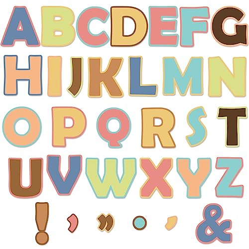 Qyeahkj 300PCS Boho Fun 7" Font Letters for Classroom Bulletin Board Colorful Bulletin Board Letters for Teacher Home School Classroom Decor or Educational Learning Tool - style: boho