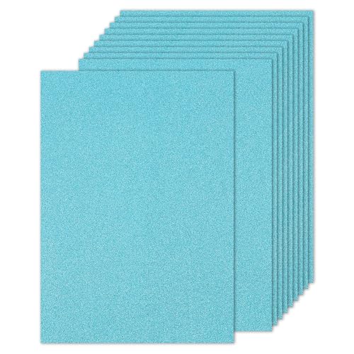 PATIKIL 10 Sheets Light Blue Glitter Cardstock Paper, A4 250gsm Rectangle Premium Sparkly Paper Craft Cardstock Paper for Scrapbook Card Making DIY Art Projects Wedding Party - color: Light Blue, size: A4