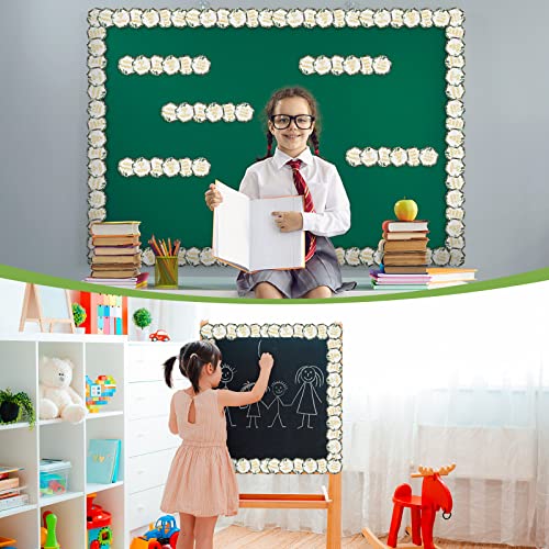 Panelee Inspirational Eucalyptus Border 68.9 Feet Bulletin Board Border Butterflies Flowers Bee Space Inspirational Cute Decor for Classroom Bulletin Boards Chalkboard Wall Decor - style: Eucalyptus