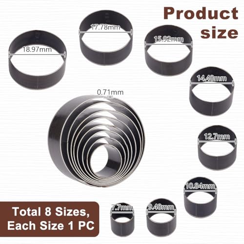 PH Padahall Leather Hole Punch Die Round, 8pcs Hole Hollow Punch 20 25 30 35 40 45 50 55mm High Carbon Steel Circle Cutter Tool Cutting Leather Hole Punch Set for Belts EVA Foam Fiber Board Clay Craft - color: Round, size: 8 Sizes (20-55mm)