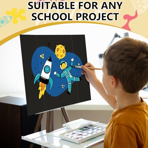 HAUTOCO 3 Pcs Small Black Trifold Poster Board 21 x 14 inches and 12 Pack White Trifold Poster Board 26'' x 15.74'' for Science Fairs, School Projects