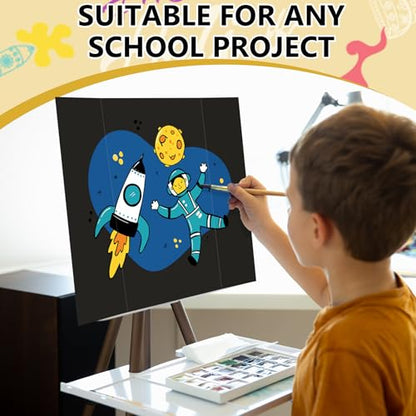 HAUTOCO 3 Pcs Small Black Trifold Poster Board 21 x 14 inches and 12 Pack White Trifold Poster Board 26'' x 15.74'' for Science Fairs, School Projects