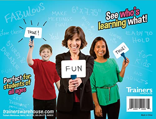 Trainers Warehouse Elite Classroom Set: 12 Double-Sided Dry-Erase White Response Boards | Ultra-Durable, Versatile Answer Paddles for Icebreakers, Voting & More (6" x 7.75") - size: 12 Boards - 6" x 7.75"