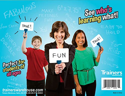 Trainers Warehouse Elite Classroom Set: 12 Double-Sided Dry-Erase White Response Boards | Ultra-Durable, Versatile Answer Paddles for Icebreakers, Voting & More (6" x 7.75") - size: 12 Boards - 6" x 7.75"