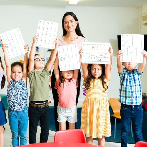 24Pcs Fraction Number Line Double Sided Cardboard for Students Dry Erase Whiteboard Math Fraction Manipulatives Paper Cardboard Fractions Practice for Teacher Teaching Tool Portable Learning 12" x 9" - style: Number Line
