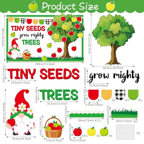 Apple Tree Bulletin Board Inspirational First Day of School Classroom Trees Bulletin Board Decoration Growth Tree Writable Apple Paper Cutout for Religion Chalkboard Decor Wall Door Supplies - style: Apple Tree