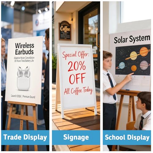 Foam Board 16x20 Inch, 3/16 Inch Thick, 12 Pack, White Foam Core Board, Strong & Rigid, Double-Sided Large Poster Board for Crafts, School Projects, Painting, Presentation & Display - size: 16*20in