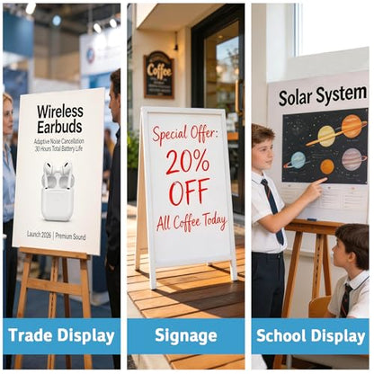 Foam Board 16x20 Inch, 3/16 Inch Thick, 12 Pack, White Foam Core Board, Strong & Rigid, Double-Sided Large Poster Board for Crafts, School Projects, Painting, Presentation & Display - size: 16*20in